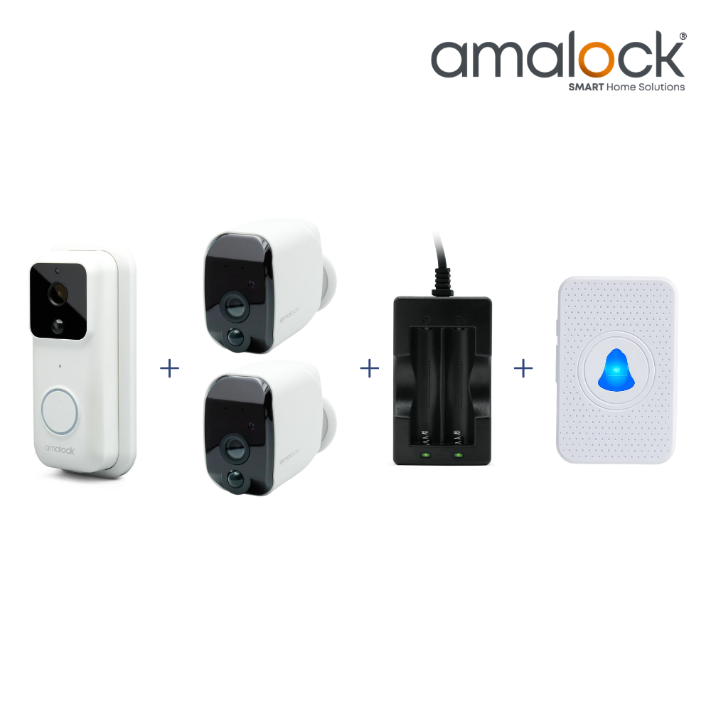 DB921-KIT - White Video Doorbell And 2X Wireless Camera Kit